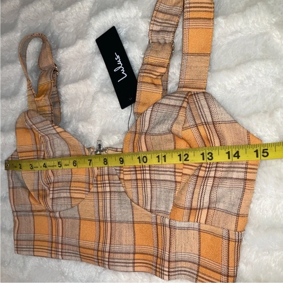 Lulus Women’s Plaid Bustier With Back Zipper NWT Size XS - Picture 9 of 11